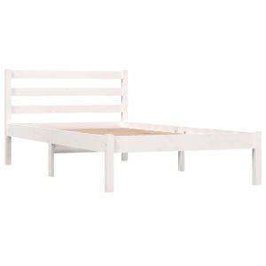 VidaXL Cadre de lit Bois de pin massif 90x190 cm Blanc simple