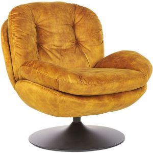 Beliani Velours Fauteuil Moutarde Nolvik