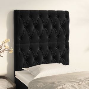 VidaXL Têtes de lit 2 pcs Noir 80x7x78/88 cm Velours Noir