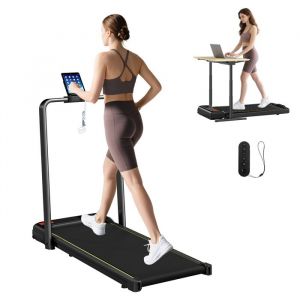 Tapis de marche - SPORTNOW - 2 en 1 - pliable Inclinaison de 4% 6KM/H - moteur 20 HP t&eacute;l&eacute;commande &eacute;cran LED - 109x48x100cm -