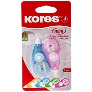 Kores KR84121 - Blister de 2 rollers correcteurs Mini, 4,2 mm x 3 m, coloris assortis