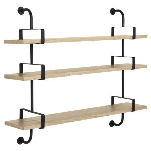 Gubi Biblioth&eacute;que murale DEMON SHELF 3 &eacute;tag&egrave;res L 155 cm Mat&eacute;got Collection (Ch&ecirc;ne - Structure en fr&ecirc;ne naturel et acier verni)