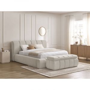 Bobochic Lit coffre DENALI tissu lisse + Bout de lit DENALI