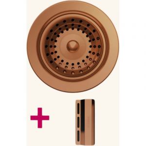 Luisina Kit bonde et trop plein cuivre FORTE pour vidage 1 bac &eacute;vier granit