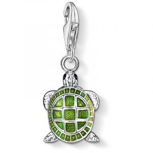 Image de Thomas Sabo Femmes-Pendentif charm Tortue Charm Club Argent Sterling 925 vert noir 0837-007-6