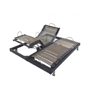 Ebac Sommier relaxation 2x80x200 cm DREAMEA S50 gris anthracite