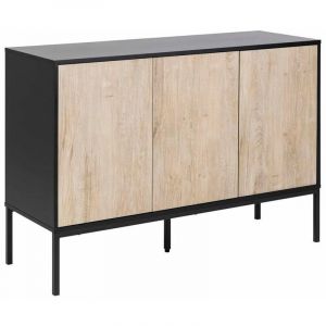 Image de Bobochic Buffet 120 cm 3 portes RAVEN - Noir