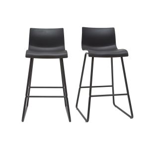 Miliboo Tabourets de bar design noir 65 cm (lot de 2) ONA