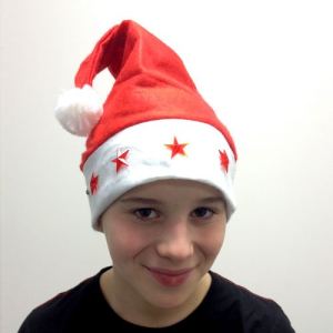 Bonnet de Noël lumineux 4 étoiles enfant