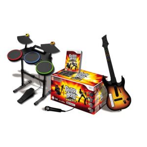 Guitar Hero : World Tour - Kit jeu + guitare + batterie + micro [Wii]