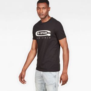 G-Star Raw T-shirts Gstar Graphic 4 Ribbed Neck - Dark Black - XS