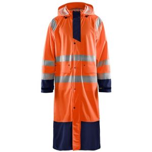 Blaklader Manteau de pluie imperméable Haute Visibilité Classe 3 Rouge / Noir S