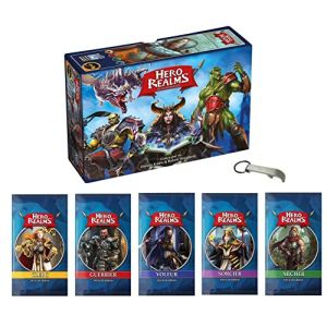 Image de Lot Hero Realms Jeu De Base + 5 Decks De Héros : Sorcier, Guerrier, Archer, Voleur, Clerc Version Française + 1 Décapsuleur Blumie