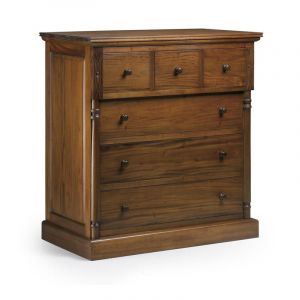 Décoration d'Autrefois Commode 6 tiroirs bois marron - helvinia