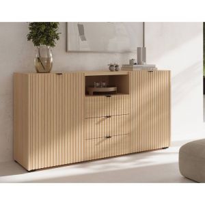 Judy - buffet bas 150 cm - 2 portes, 3 tiroirs et 1 niche - bois