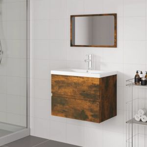 VidaXL Meubles de salle de bain Chêne fumé Bois d'ingénierie - Smoked oak
