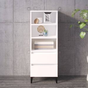 VidaXL Buffet haut Blanc 40x36x110 cm Bois d'ingénierie