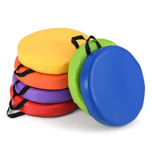 Coast 6-Piece Set Kids Round Seat Cushions 35 x 35 cm - Rainbow Colours - With Handle and Zipper