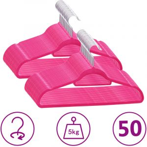 VidaXL Cintres antid&eacute;rapants 50 pcs Rose Velours