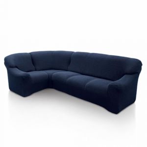 SOFASKINS Housse de canapé d'angle Super élastique, Lavable, de Haute qualité, Respirante, Confortable et Durable, Facile à Installer, Dimensions (340-540 cm), Couleur Bleu Marine