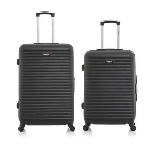 2 Valises 4 roues simples Brazilia 65/75 cm noires