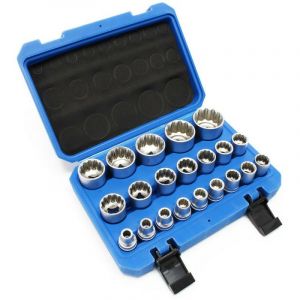 Image de wiltec COFFRET DE DOUILLES 12 PANS CHROME VANADIUM de 8 à 36 mm CARRE 1/2