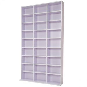 Image de Armoire étagère rangement CD / DVD meuble de rangement pour 1 000 CDs MDF blanc/violet 08_0000355