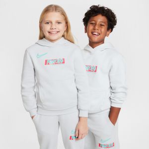 Nike Sweat à Capuche Club Fleece Erling Haaland Personal Edition - Blanc/Turquoise Enfant, pointure M: 137-147 cm - ['Blanc'] - Taille M: 137-147 cm