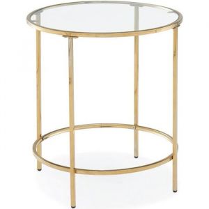 Mobilier Deco - chloe - Table basse ronde en verre et métal - Transparent