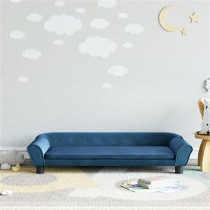 VidaXL Canapé pour enfants bleu 100x50x26 cm velours 3196393