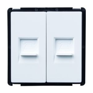 Ledkia France Module Double Prise Téléphone Blanc