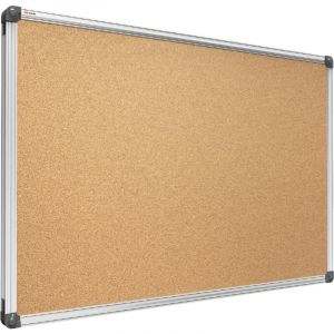 ALLboards Tableau en Liège avec Cadre en Aluminium 90x60cm, Tableau d'Affichage Liège, Tableau pour Épingles