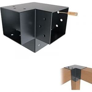 Connecteur de poteau en Y thermolaqu&eacute; anthracite RAL 7016 &ndash; 71 x 71 mm &ndash; Connecteur d&rsquo;angle droit 3 voies (90&deg;) pour pergola et poteaux bois &ndash; GeZu