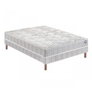 Image de Bultex Ensemble matelas + sommier 140 x 190 cm - Mousse HR - 33kg/m3 - Ferme - INOX - INOX 140 x 190 cm - Mousse HR 33kg/m3 - Ferme - 19 cm - Sommier à lattes - 2 personnes