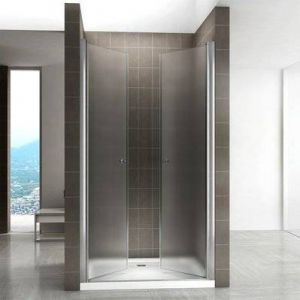 GINA Porte de douche H 180 cm largeur réglable 76 à 80 cm verre opaque