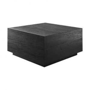 Table basse Zoé en bois de teck recyclé noir 70 cm