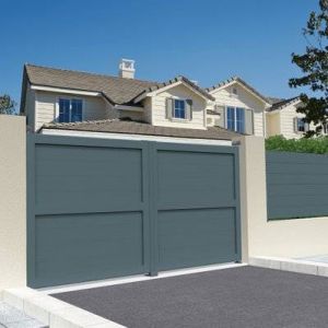 Intersun Portail battant plein (Gris Anthracite - L 3500 x H 1957 mm)