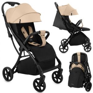Poussette MoMi PAOLA avec système de pliage automatique, poids enfant jusqu'à 22 kg, harnais de sécurité 5 points, panier shopping jusqu'à 2 kg, toutes les 4 roues avec amortissement, porte-gobelet