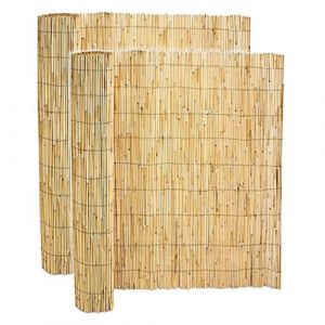 Visiodirect Lot de 2 Canisses brise vue en bambou, cl&ocirc;ture de jardin, couverture de protection contre le vent et le soleil - Longueur 1000 x Hauteur 150 cm -