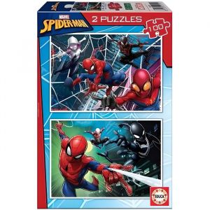 Educa Puzzle Enfant - Spider-Man - 2 X 100 Pieces Collection Super Heros Marvell Spiderman