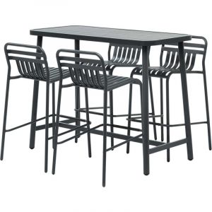 Jardiline Table de bar mange debout en aluminium Miami