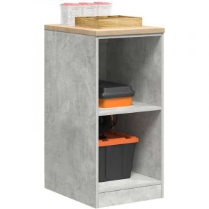 VidaXL Armoire de rangement de garage gris b&eacute;ton 40x51x85 cm bois pin, armoire, armoire &agrave; outils, armoire basse, armoire de 860538