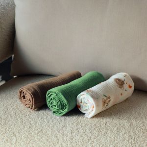 Monsieur B&eacute;b&eacute; Lot de 3 langes - 65 x 65 cm