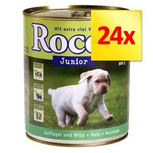 Rocco Junior - Paté pour chien : coeur de poulet, riz, calcium (6 x 400 g)