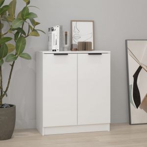 Image de VidaXL Buffet 60x30x70 cm Bois d'Ingénierie Blanc Brillant Blanc