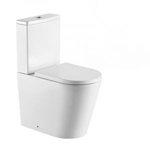 Lot de 6 Brevis WC à poser Haut de gamme, sans bride + abattant softclose, alimentation latérale éco, vidage universel