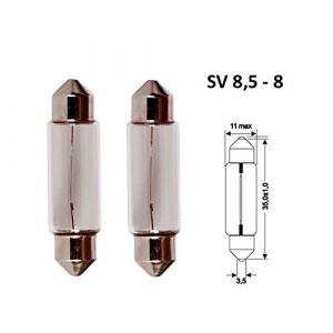 Peraline Ampoule Navette Plafonnier Boîte à Gant Plaque 12 Volt 10W Culot SV 8,5-8