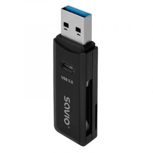 Lecteur de cartes Savio AK-64 USB 3.0 Noir jusqu'à 5 Gbit/s Compatible MicroSD SD