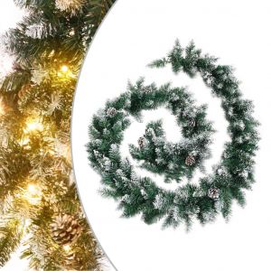 VidaXL Guirlande de No&euml;l avec lumi&egrave;res led Vert 2,7 m pvc n/a