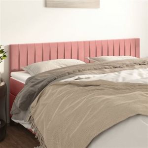 VidaXL 2x Têtes de Lit Meubles de Chambre à Coucher Accessoires de Lit Simple Têtes de Cadre de Lit Intérieur Rose 90x5x78/88 cm Velours